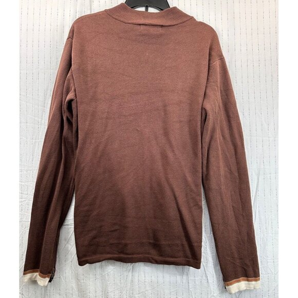 Of the Earth Unisex Cardigan Sz L Brown Full-Zip Cotton/Soybean Fiber Vegan Vtg - Picture 8 of 11